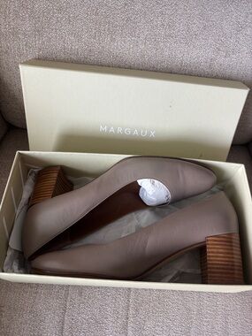 Margaux Round Toe Block Heel in Gray